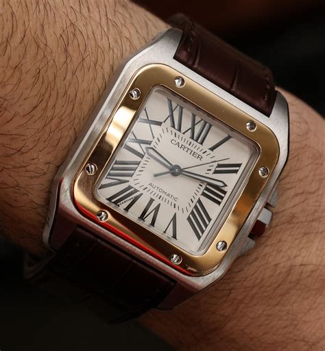 cartier santos 100 rubber strap review|cartier santos 100 diamond price.